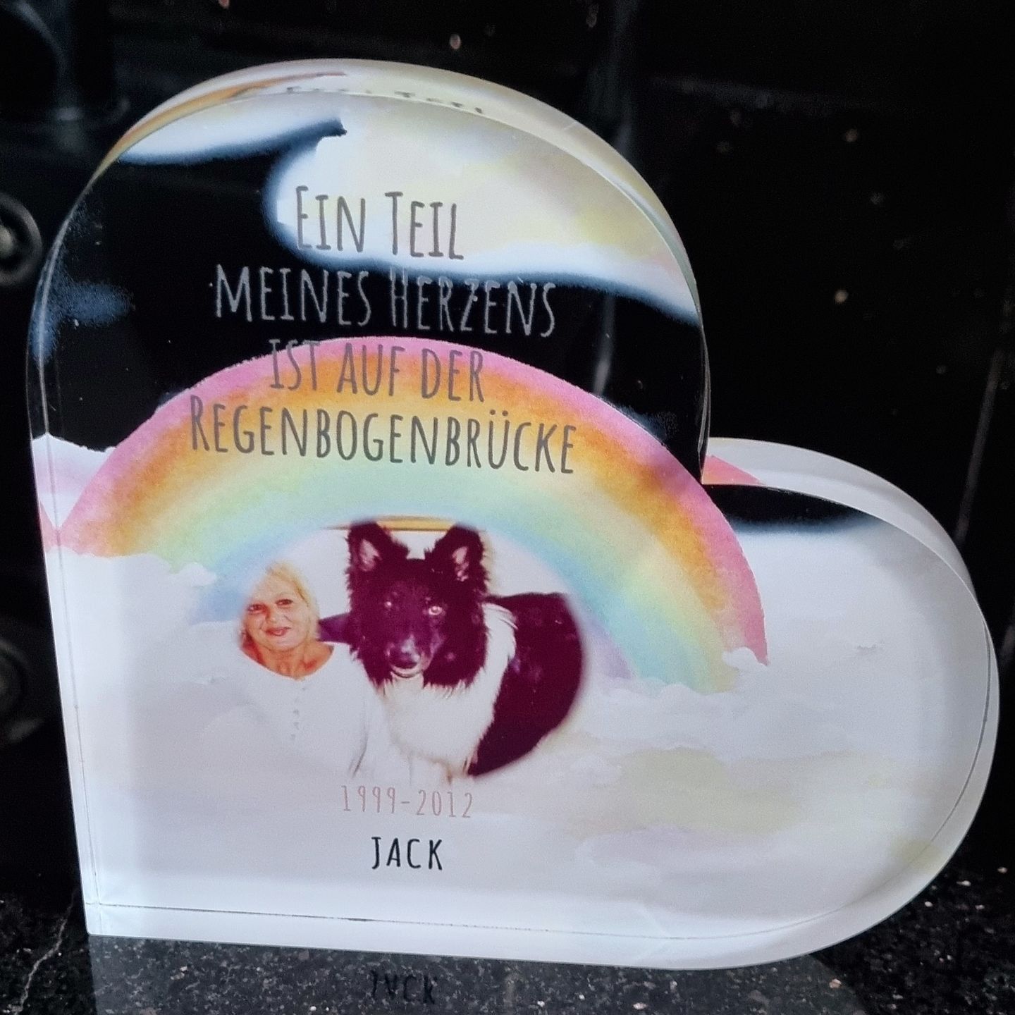 Customer photo review of Dein Foto mit Regenbogen - Individuelles Glasherz