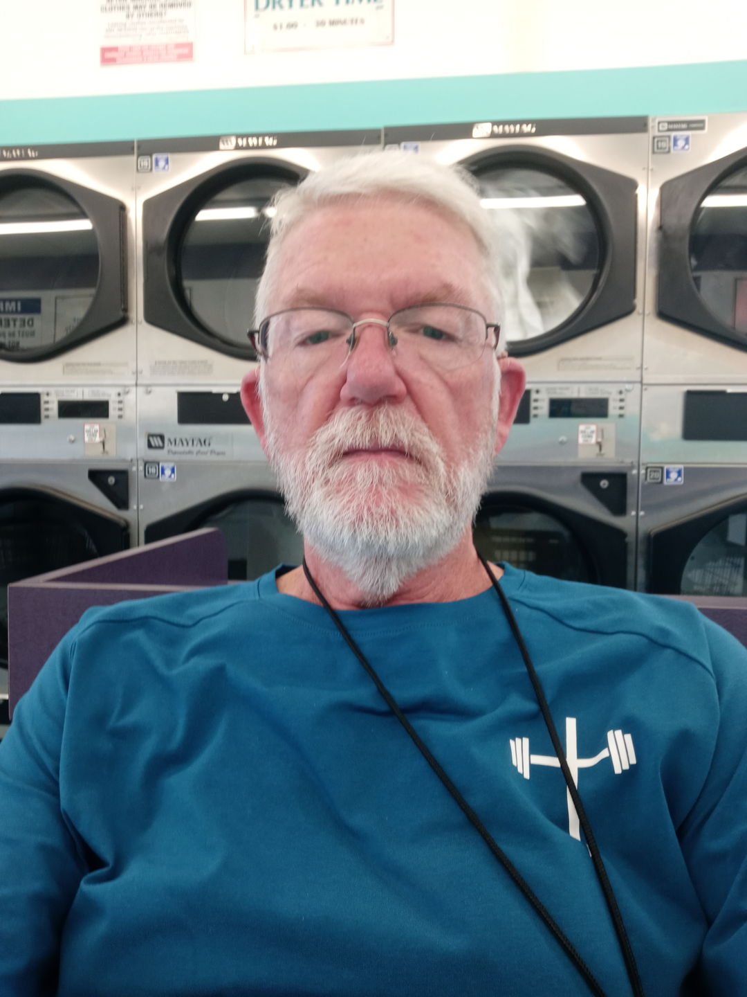 Customer photo review of Long Sleeve Performance Tee - Light Blue