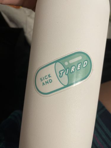 Customer photo review of Dis-ease Transparent Sticker