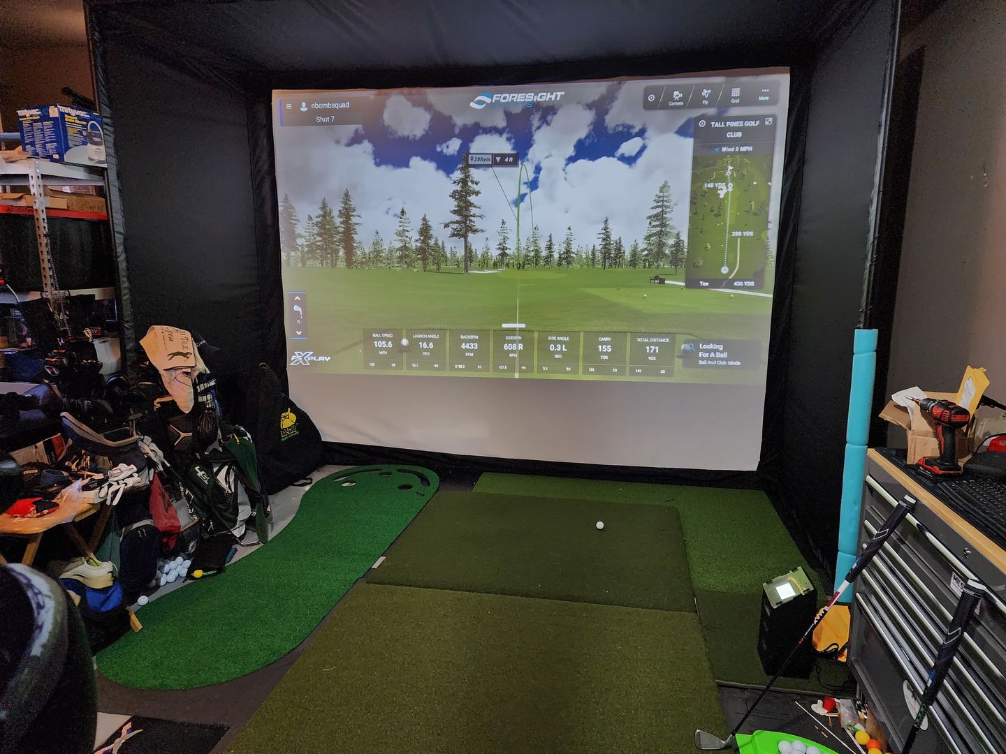 Customer photo review of PerfectBay™ Golf Simulator Screen Enclosure