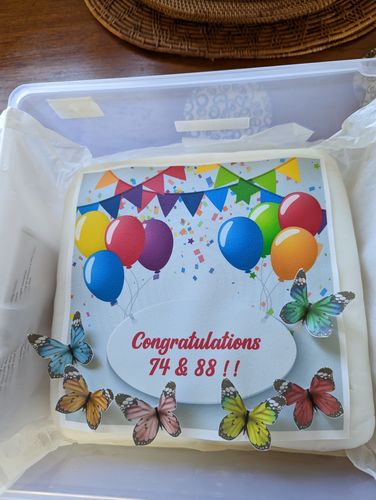 Customer photo review of Mixed Colour Edible Wafer Butterflies - 18pcs
