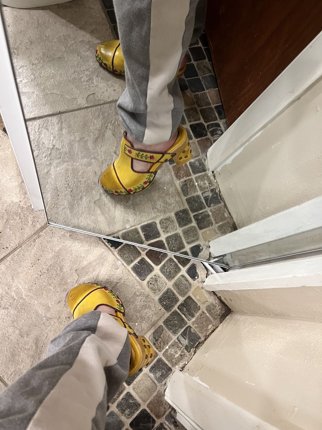 Customer photo review of Vintage Handmade Round Toe Floral Sandals