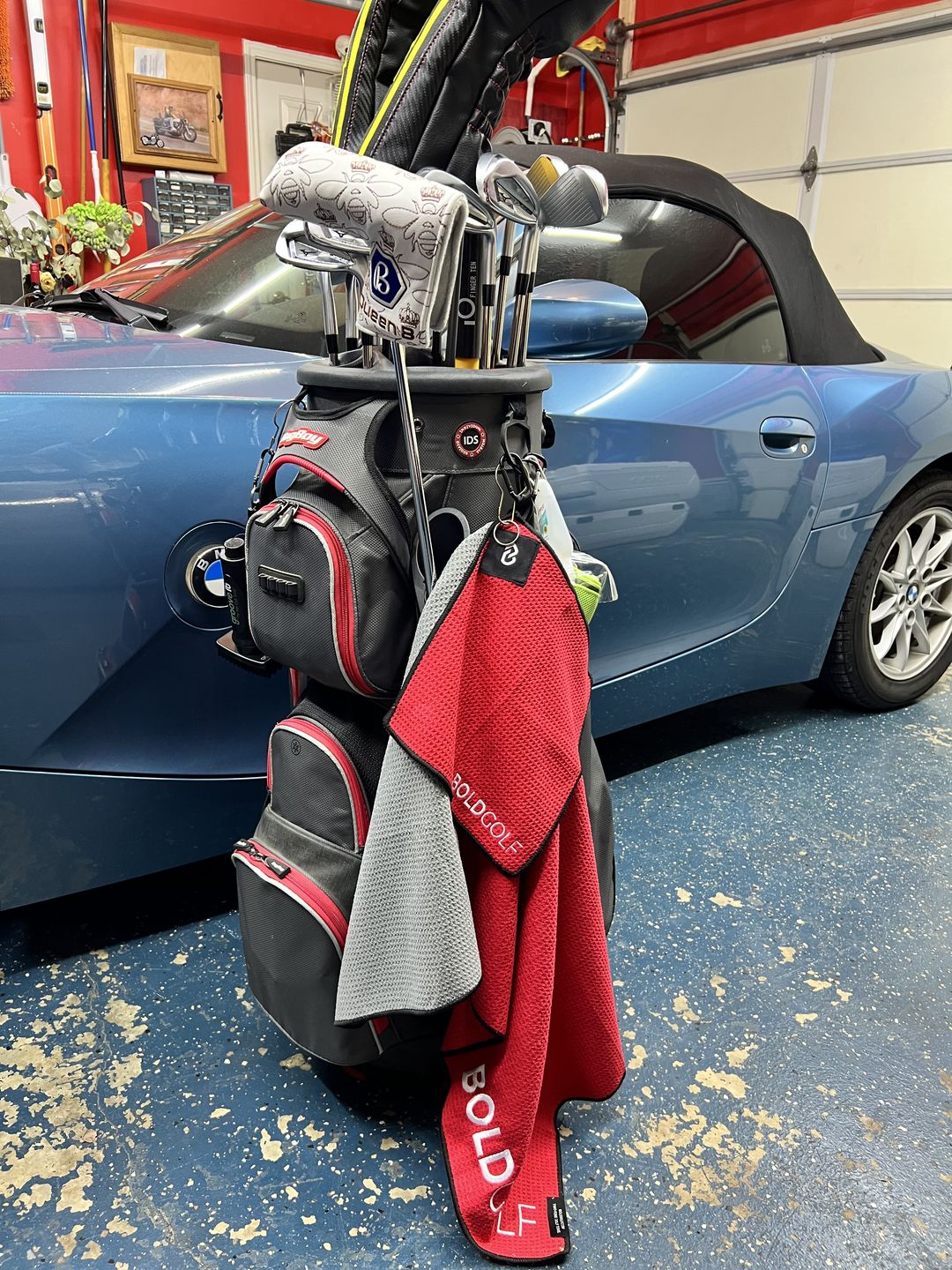 Customer photo review of The Bundle - Two-Tone Magnetic Golf Towel System