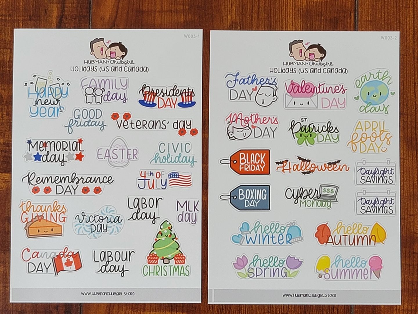 Customer photo review of Holidays Planner Stickers