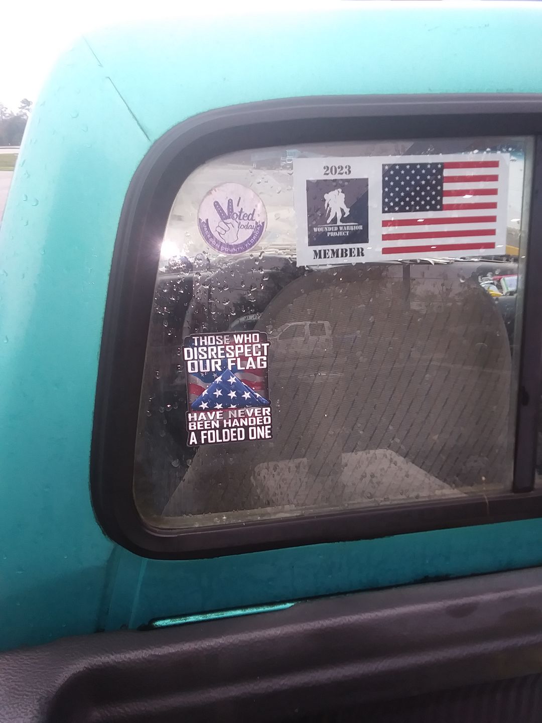 Customer photo review of Those Who Disrespect Our Flag Have Never Been Handed A Folded One Decal