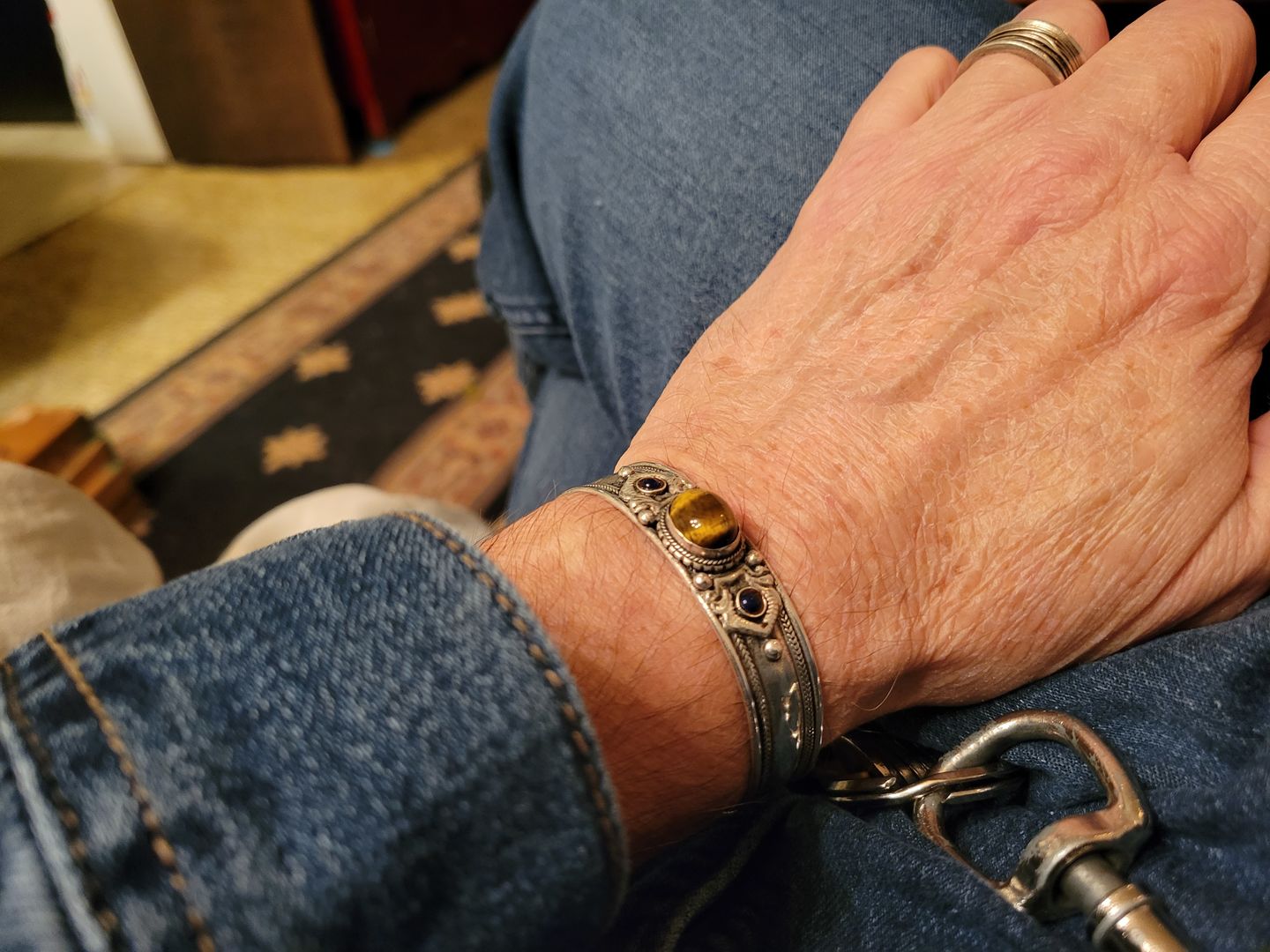 Customer photo review of Tigers Eye Bohemian Cuff Bracelet