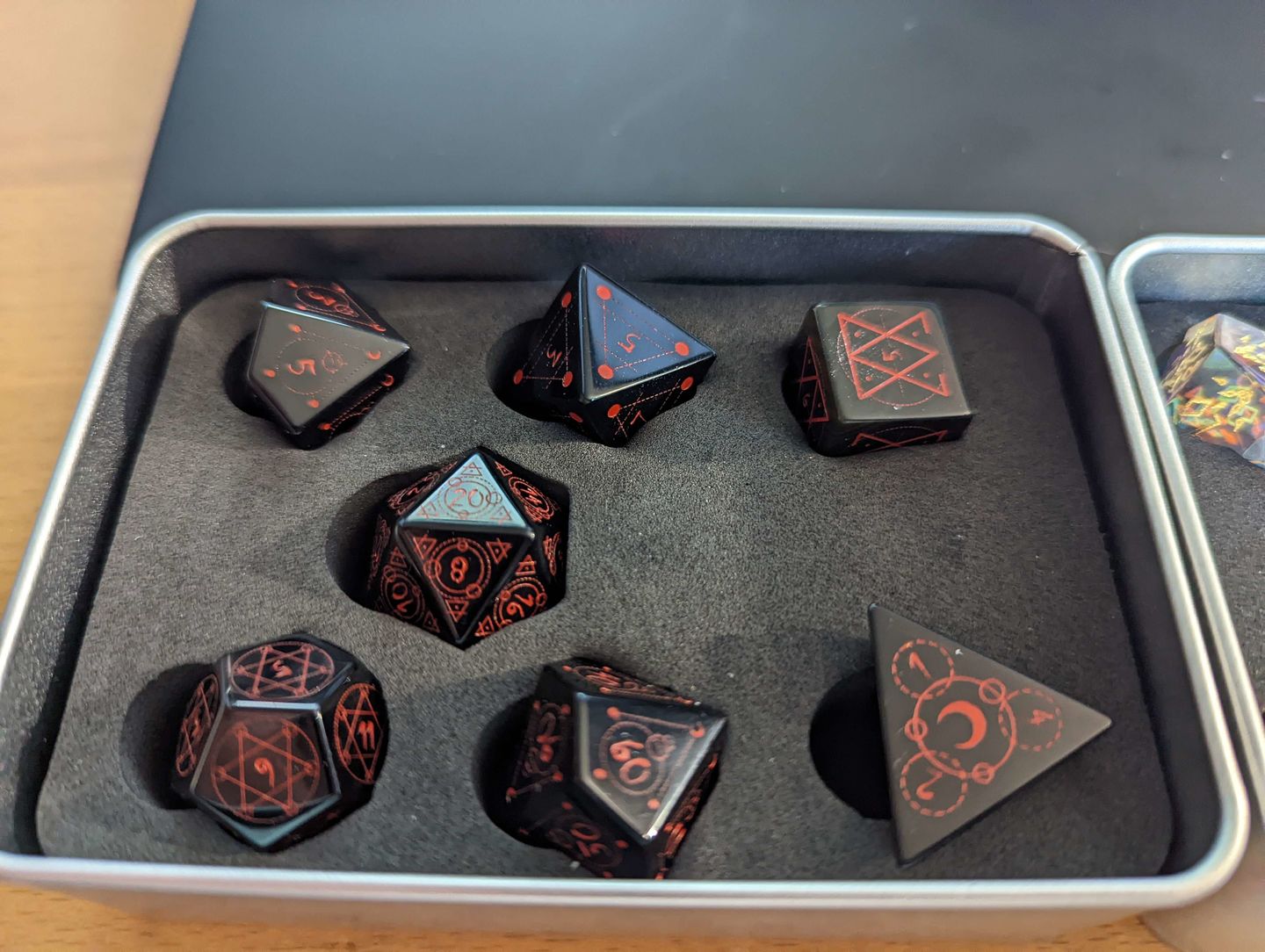 Customer photo review of SPELLCASTER BLACK OBSIDIAN STONE DICE SET