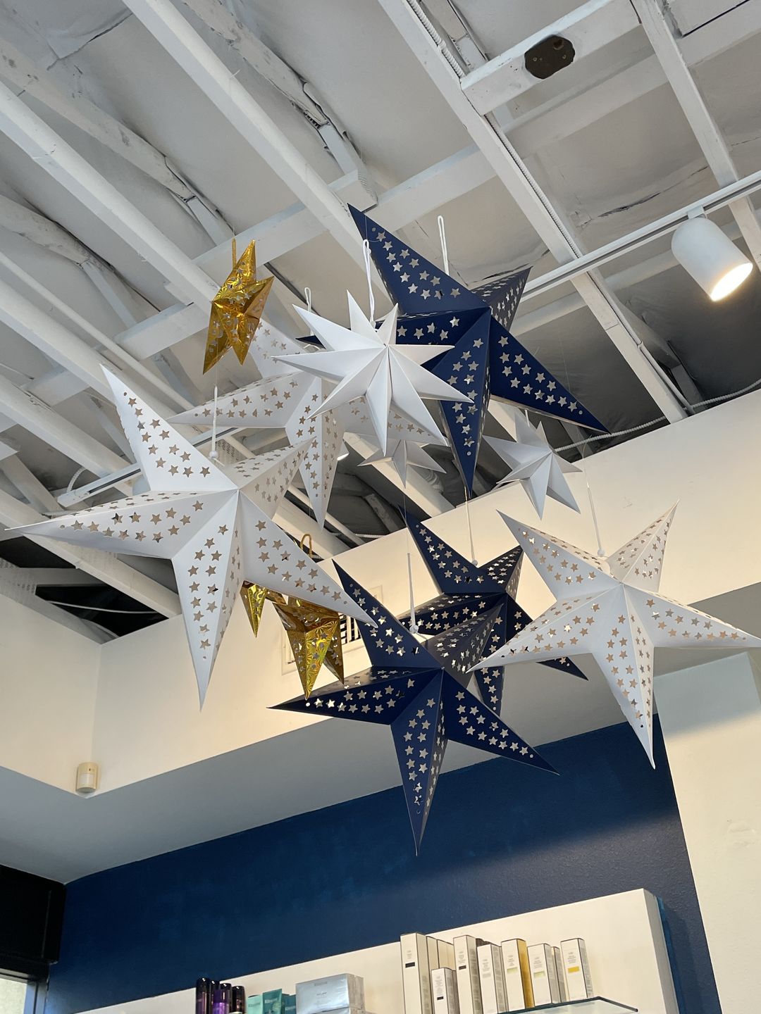 Customer photo review of 24" Solid White Stars Cut-Out Paper Star Lantern, Chinese Hanging Wedding & Party Decoration