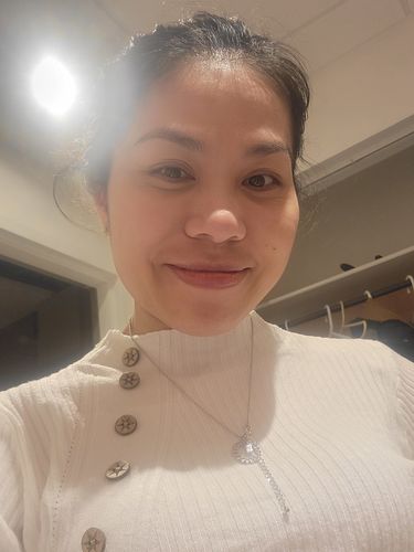 Customer photo review of Half Turtleneck Long Sleeve Sweater Button Knit Top