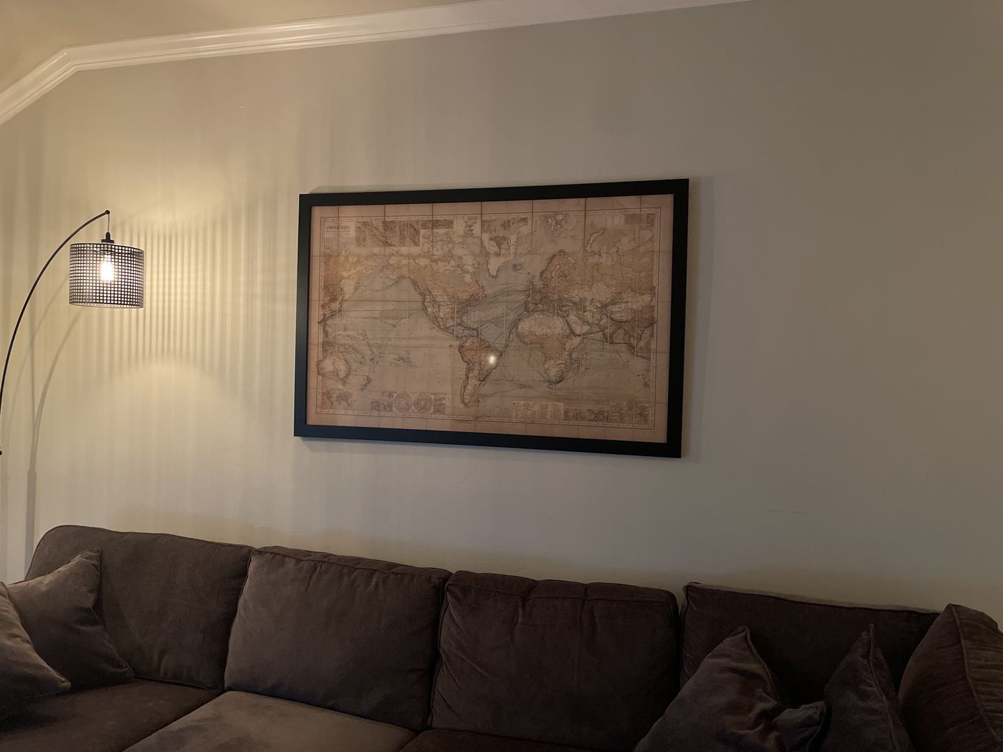 Customer photo review of Old Shipping Lanes World Map, 1873 by Berghaus - Giant Atlas Chart - Sea Transport, Railroads, Harbours, Steamers