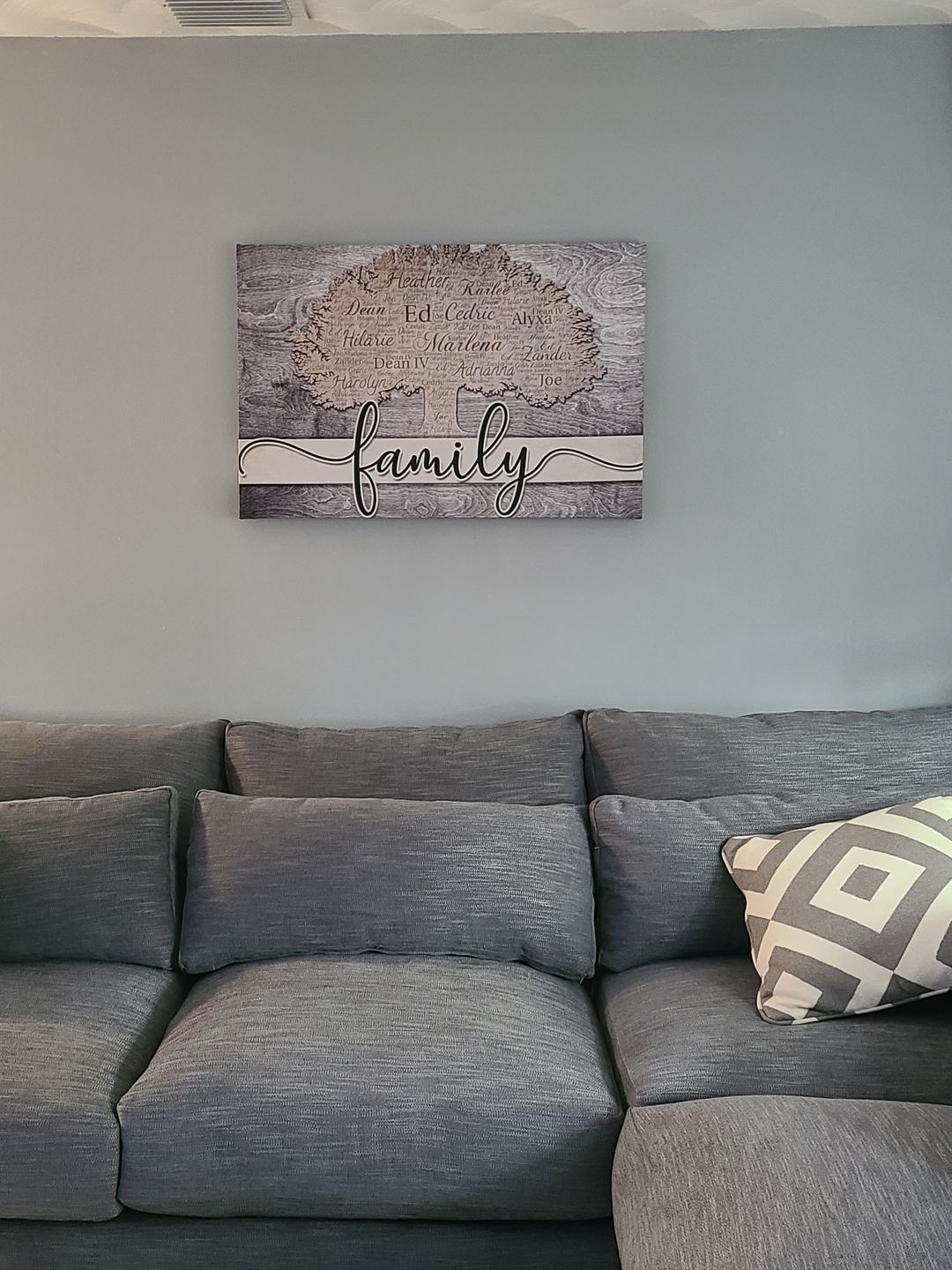Customer photo review of Personalized Names on Tree "Family" Premium Canvas