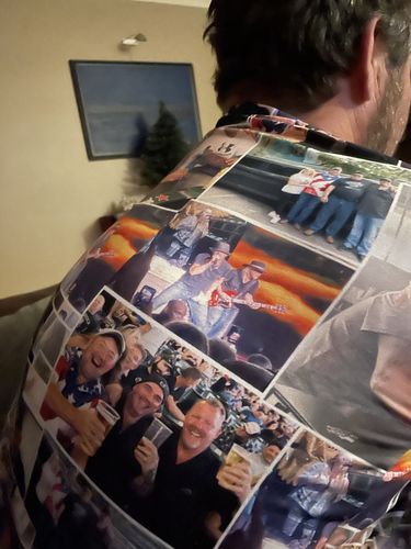 Customer photo review of Custom Photo Pajama Pants Collage Photo Pajama Set For Adult