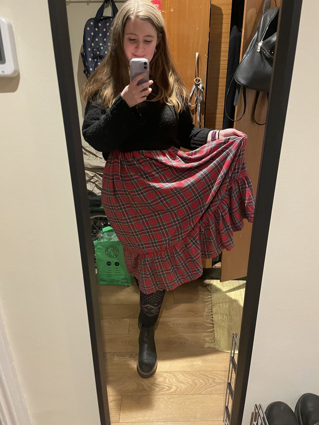 Customer photo review of Red Tartan Brushed Cotton Fabric