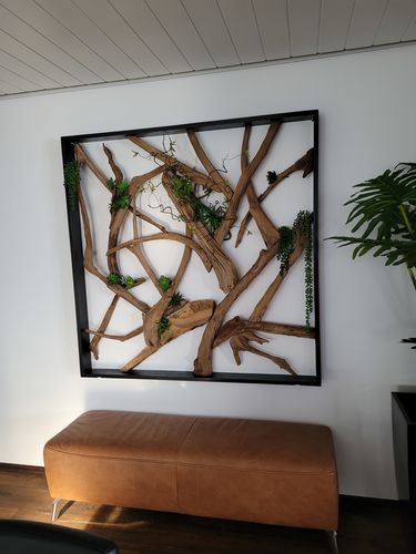 Customer photo review of MAZE Wandbild Teakholz 140cm x 140cm