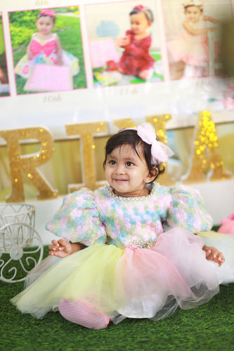 Customer photo review of Baby Girl Birthday Party Dress Summer Rainbow Pink Cake Dress Princess Dress
