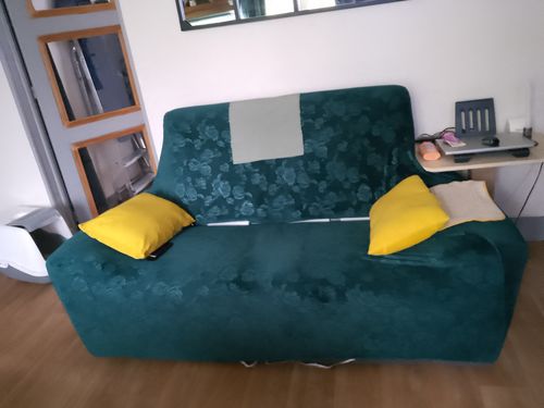Customer photo review of Vert - Housses en velours gaufré Extensibles de Fauteuil et Canapé