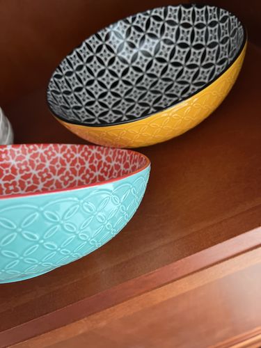 Customer photo review of Mosaian Large Serving Salad Pasta Bowl  - Set of 2