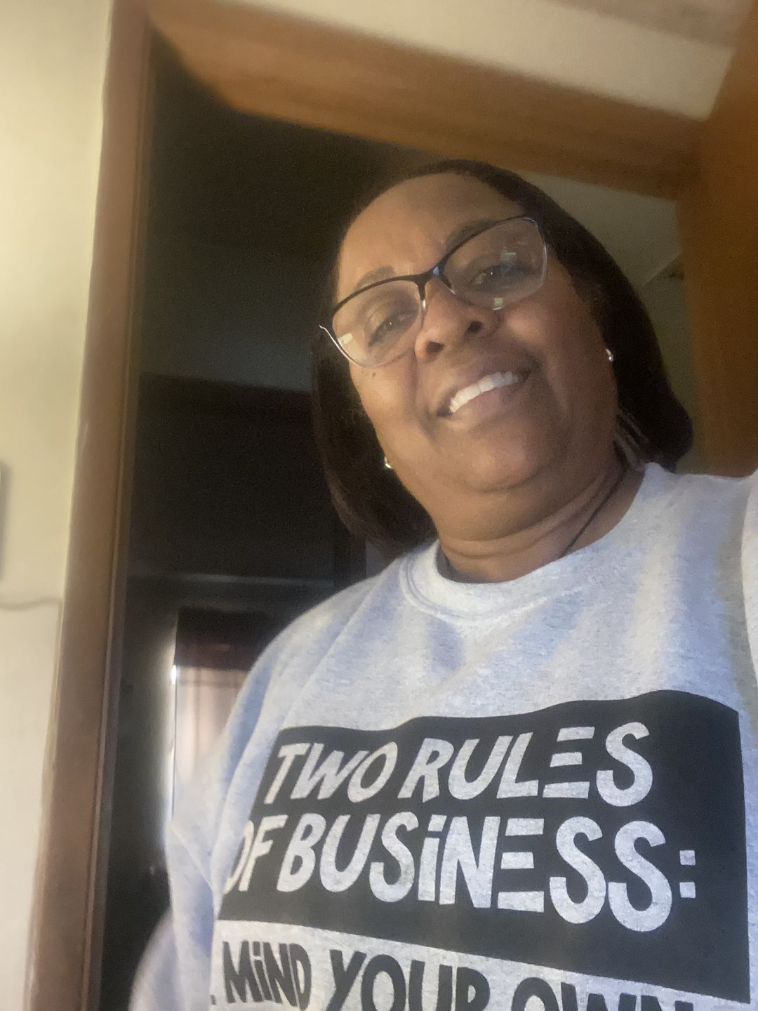 Customer photo review of Two Rules Of Business Sweatshirt