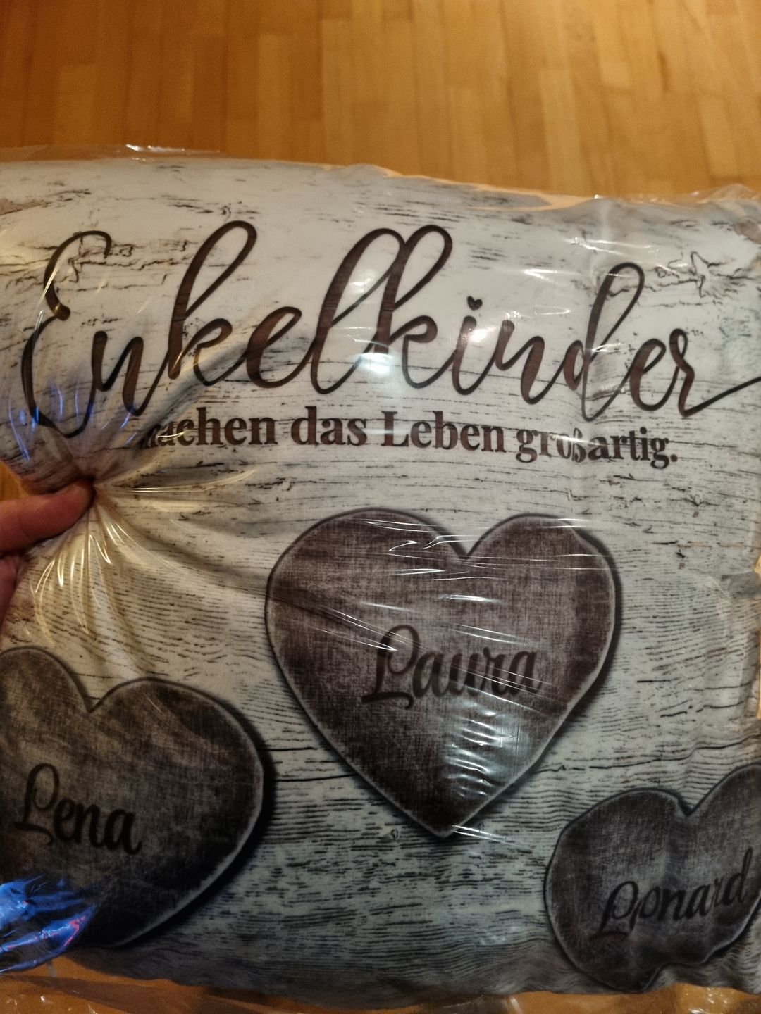 Customer photo review of Meine Enkelkinder - Großeltern-Kissen