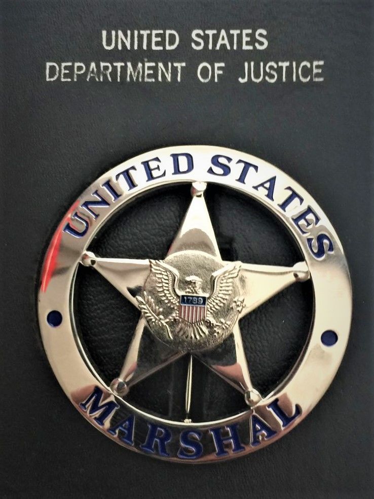 Customer photo review of US Federal Court Law Enforcement MARSHAL Badge Solid Copper Replica Movie Props