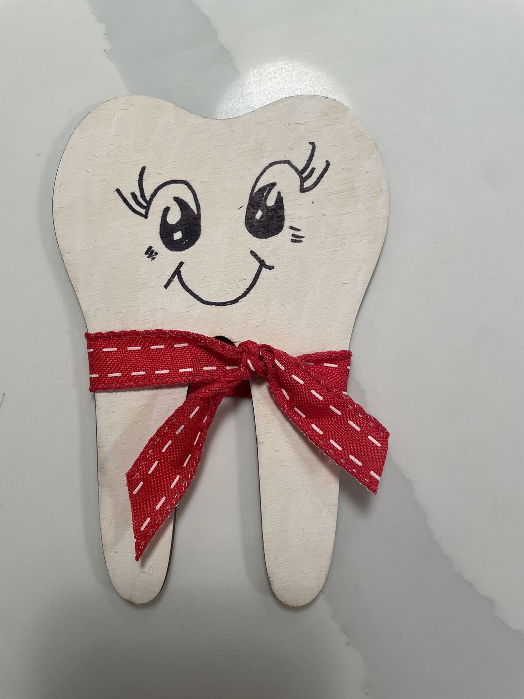 Customer photo review of Unfinished Wood Tooth Shape - Tooth Fairy - Dentist - Craft - up to 24" DIY