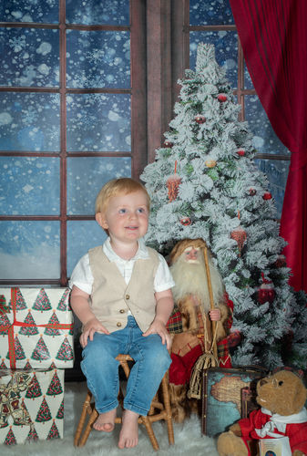 Customer photo review of Kate Winter Snow Christmas Window Backdrop Designed by Chain Photography