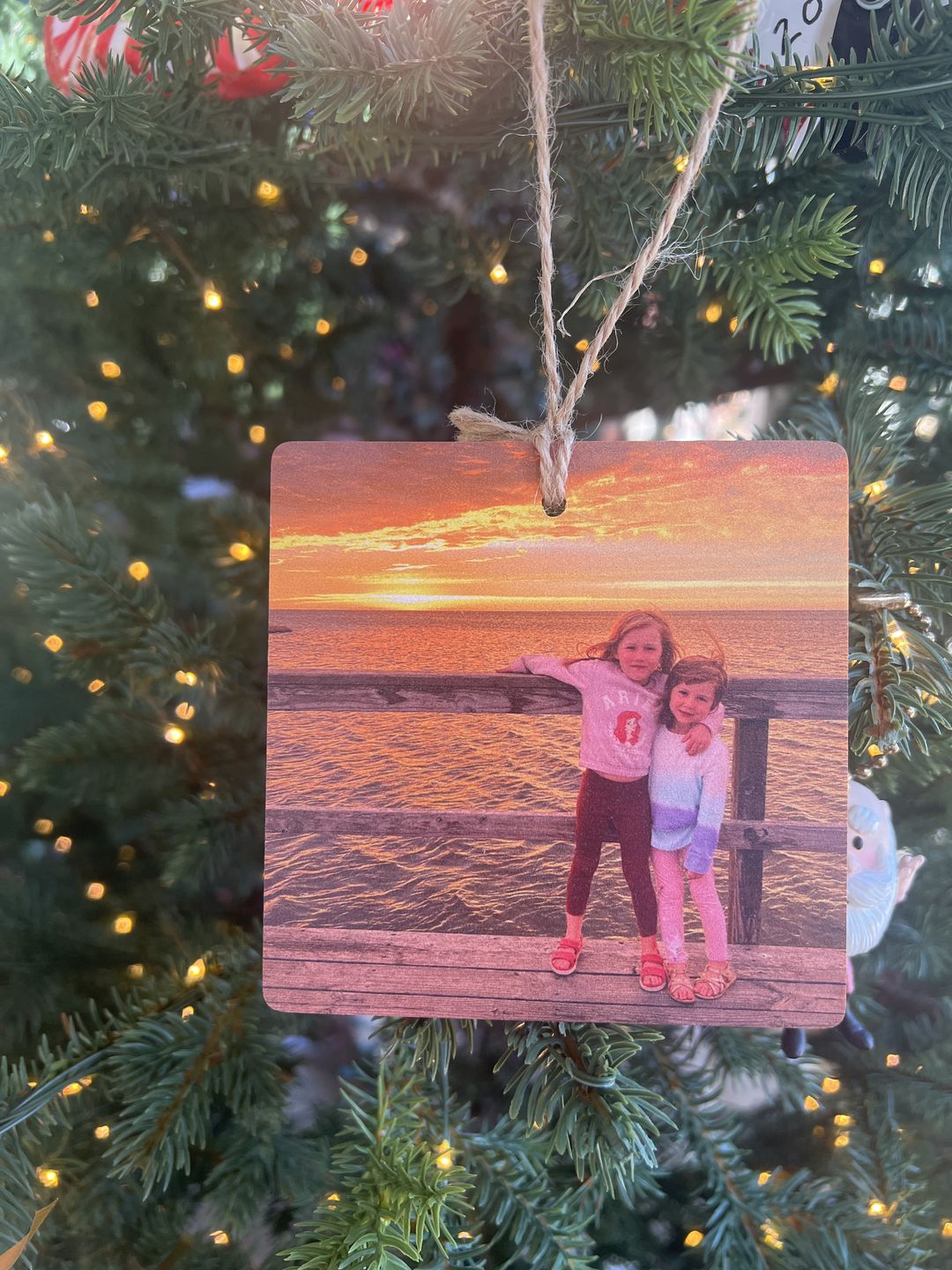 Customer photo review of 4 x 4 Square Wooden Ornament
