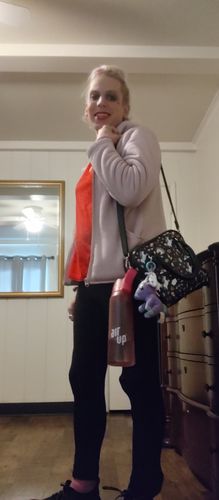 Customer photo review of Black Girly Unicorn Pattern Print Shoulder Handbag