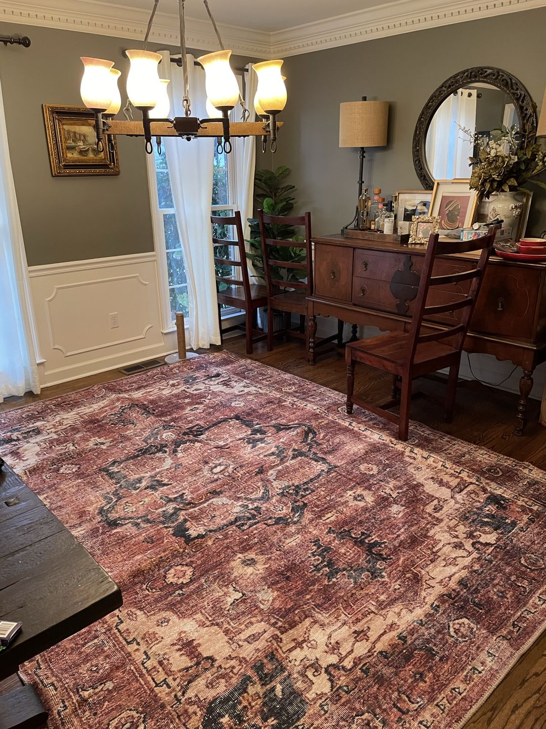 Customer photo review of Distressed Vintage Cezanne Terracotta Area Rug