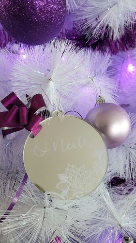 Customer photo review of Lace Mirror Christmas Bauble