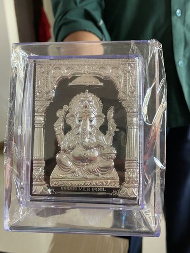 Customer photo review of 999 Silver 3D Ganesha Frame 5"