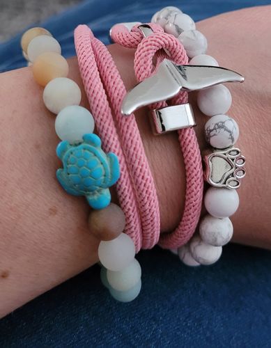 Customer photo review of "Whale" tracking bracelet