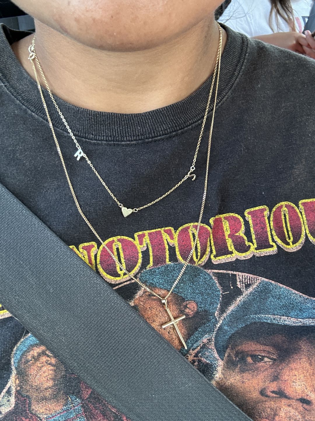 Customer photo review of The Original Initial Letter Solid Heart Necklace
