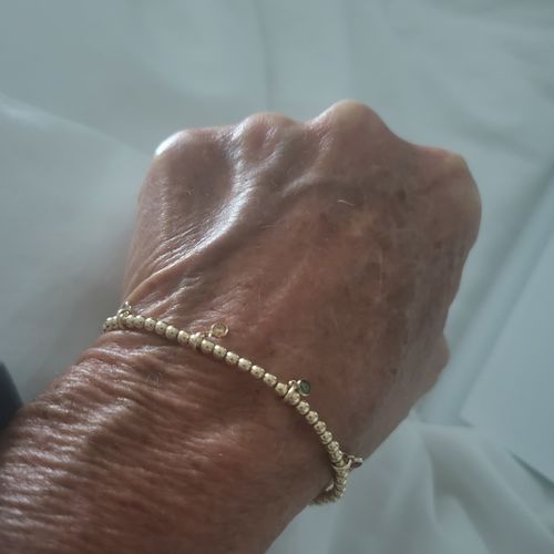 Customer photo review of multi-birthstone juno bracelet (3mm)