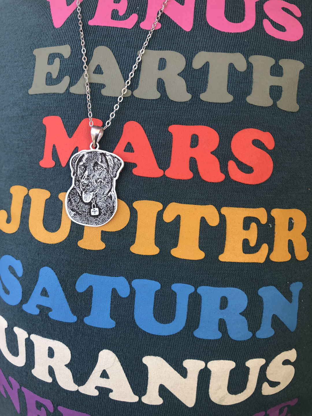 Customer photo review of Personalized Silver Cat Necklace (925 Sterling Silver)