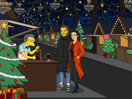 Customer photo review of Caricature dessinée à la main: Portrait Simpson