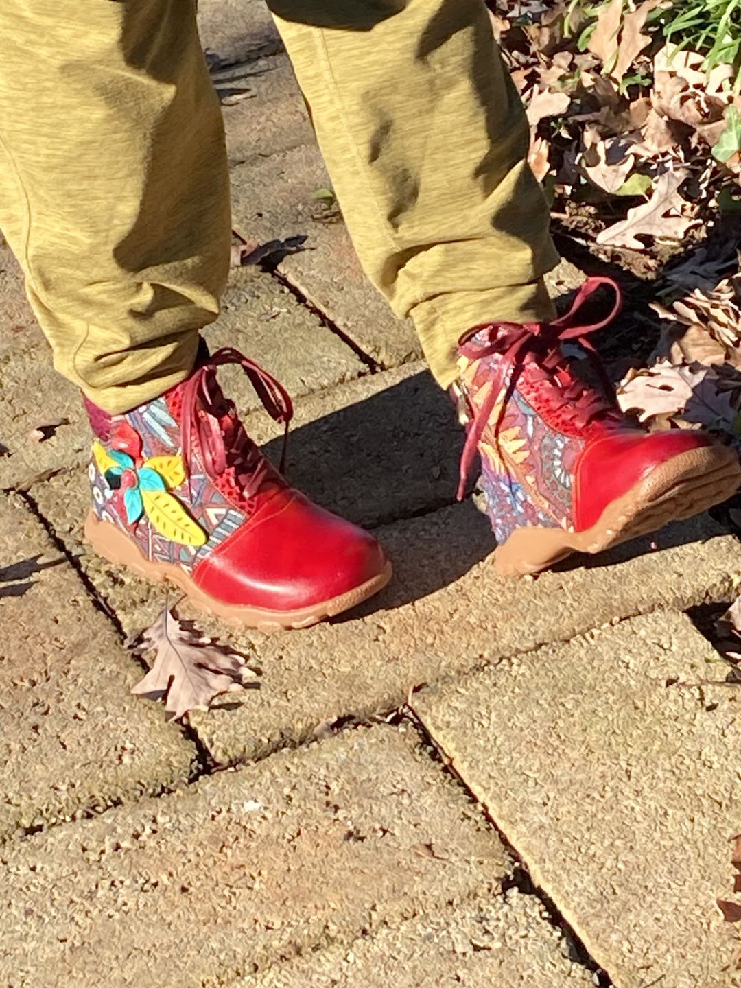 Customer photo review of Leather Handmade Comfortable Walking Boots