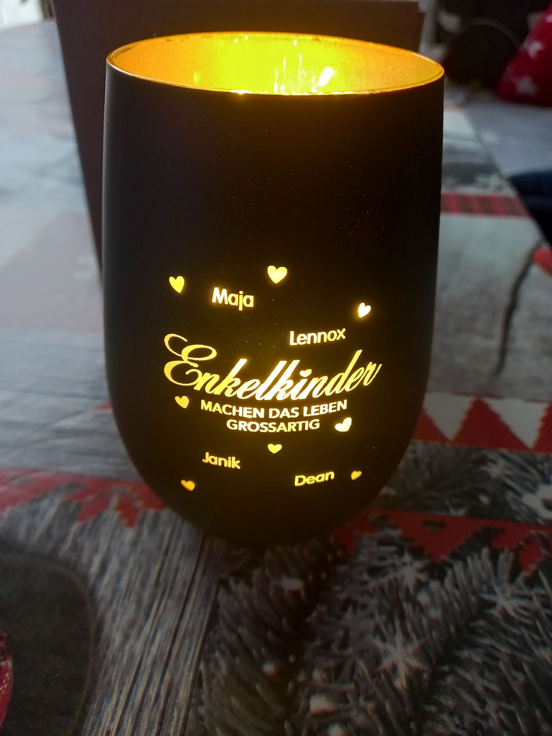 Customer photo review of Meine Enkelkinder - Großeltern-Windlicht