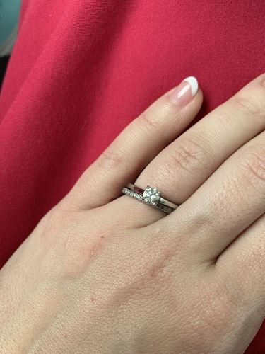 Customer photo review of S925 Louily Half Eternity Thin Women's Wedding Band In Sterling Silver Stackable Ring For Women