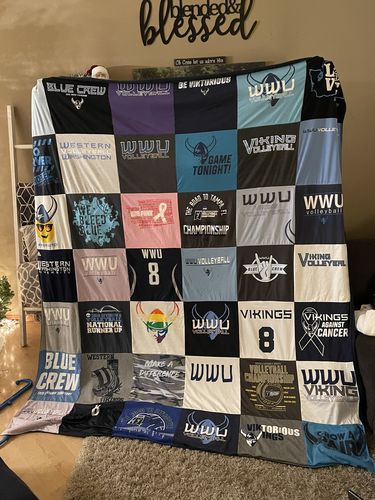T-shirt quilt featuring western washington university volleyball by Michaela from WA