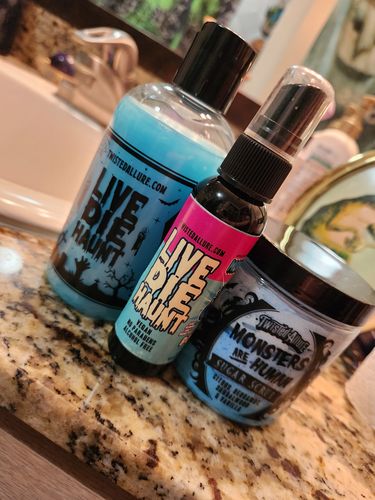 Customer photo review of Monsters are Human Sugar Scrub (Woods, Vanilla & Bergamot)