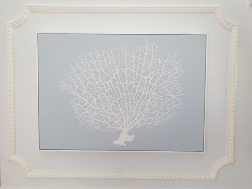 Customer photo review of White Coral On Blue | Framed Canvas