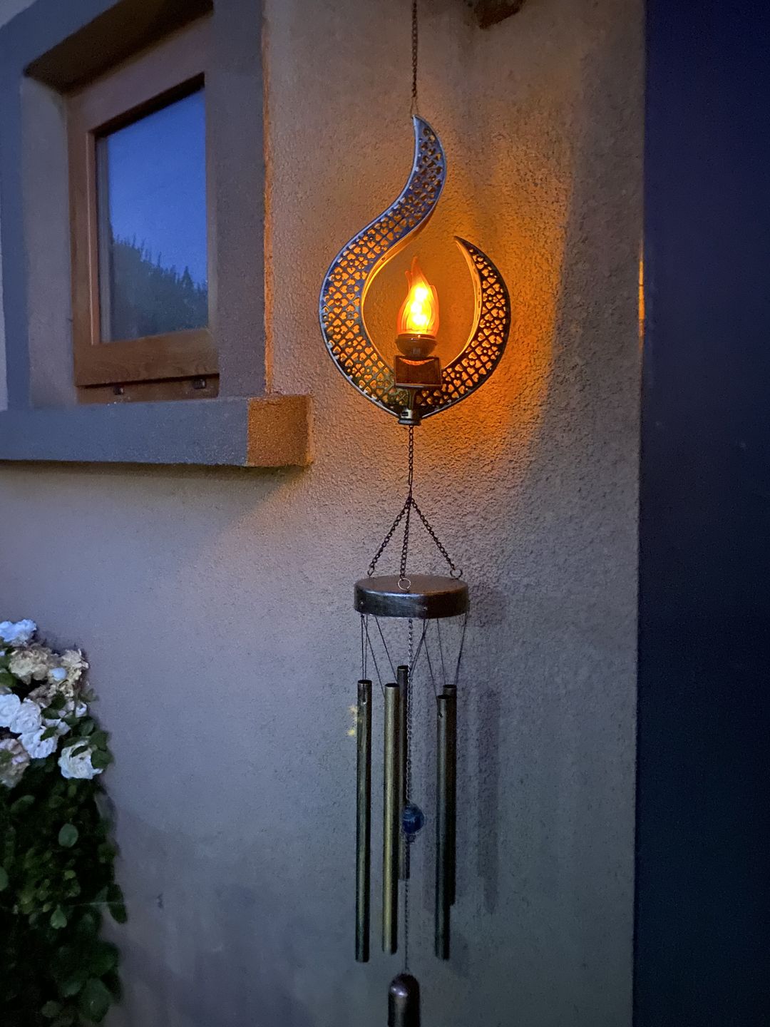 Customer photo review of Colgante de Viento Solar - Largo 1 m Inoxidable IP44 Luz Cálida
