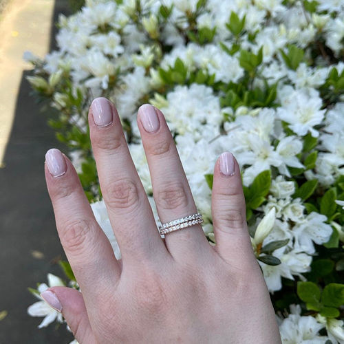 Customer photo review of Louily 0.5 Ct Round Cut Classic Full Eternity Thin Wedding Band For Women In Sterling Silver