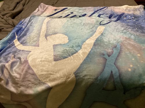Customer photo review of Personalized Sports Blanket