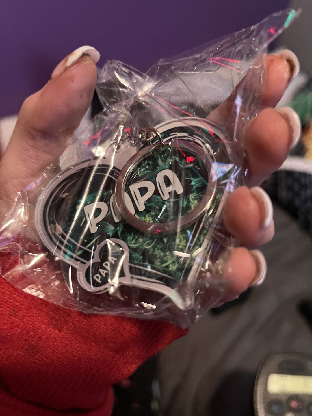 Customer photo review of Grandma- Mom Heart Kids, Multi Colors Personalized Acrylic Keychain