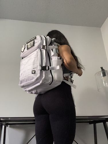 Customer photo review of Gen 3 White 45L Backpack
