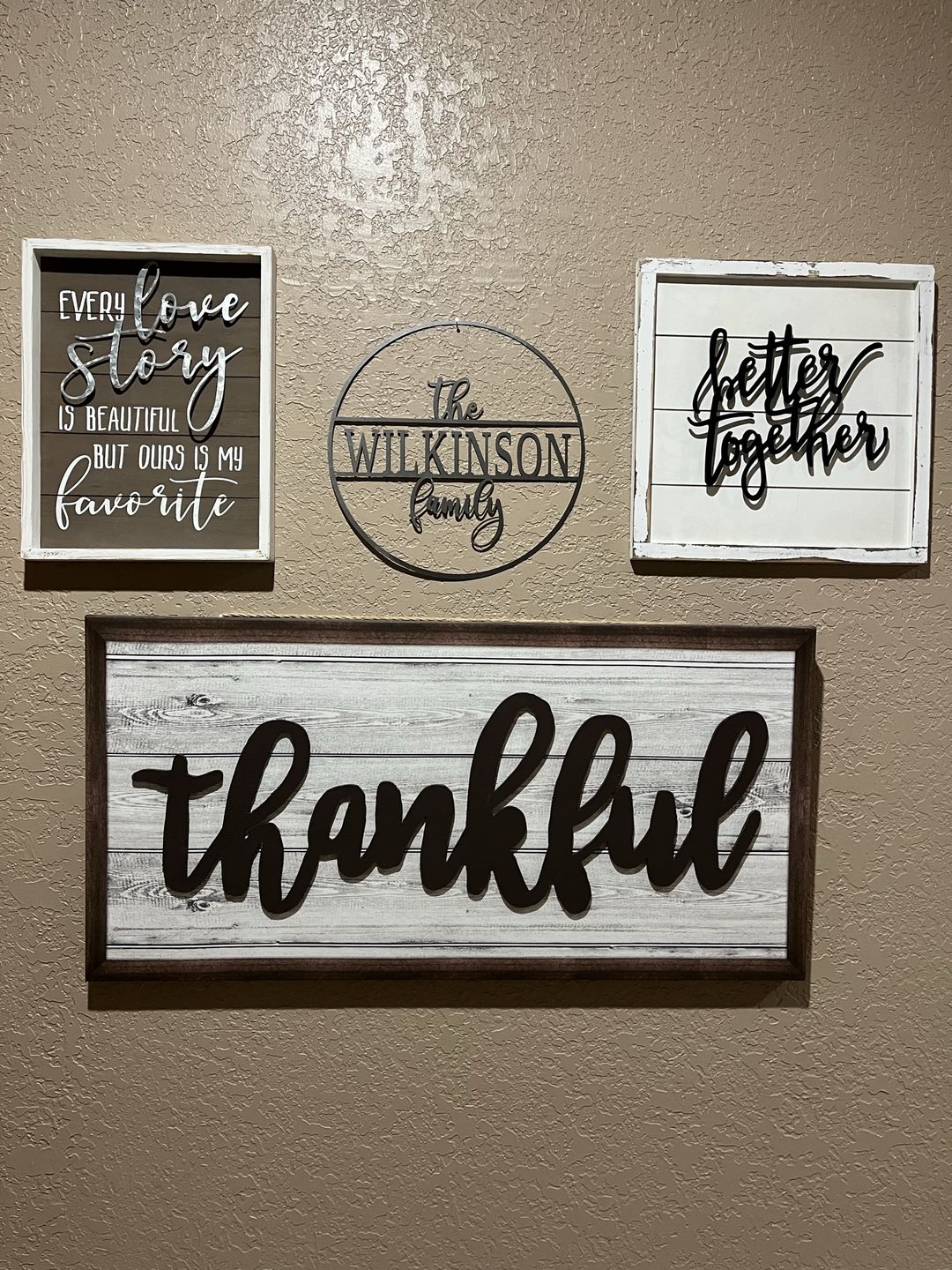 Customer photo review of Script Letter Monogram - 2 Sizes