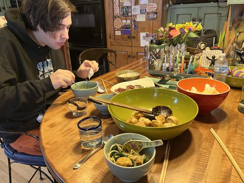 Customer photo review of Frozen [F8] Pork & Cabbage Dumplings w/ Spicy & Sour Sauces (30 Pieces/5 Servings)