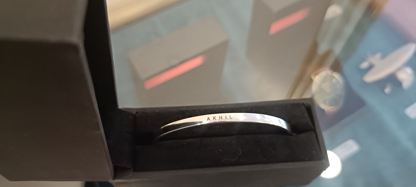 Customer photo review of Personalised Silver Bracelet